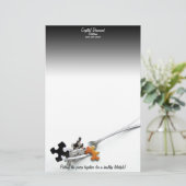 Puzzleteile und Gabel Briefpapier (Stehend Vorderseite)