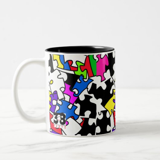 Puzzleteile Zweifarbige Tasse (Links)