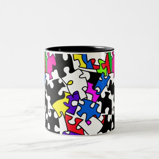 Puzzleteile Zweifarbige Tasse (Mittel)