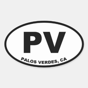 PV Palos Verdes Oval Ovaler Aufkleber