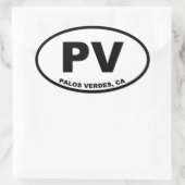 PV Palos Verdes Oval Ovaler Aufkleber (Tasche)