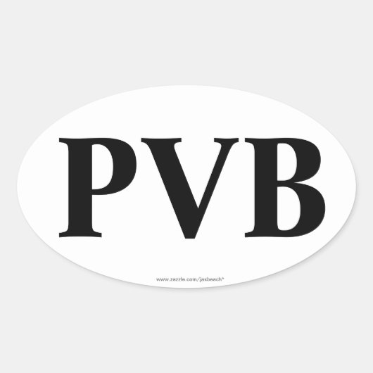 "PVB" Ponte Vedra Beach FL Oval Autoaufkleber Ovaler Aufkleber (Vorderseite)