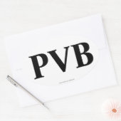 "PVB" Ponte Vedra Beach FL Oval Autoaufkleber Ovaler Aufkleber (Umschlag)