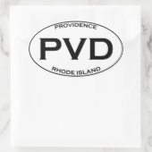 PVD - Providence Rhode Island Ovaler Aufkleber (Tasche)