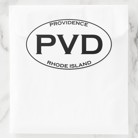 PVD - Providence Rhode Island Ovaler Aufkleber (Tasche)