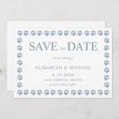 Pw Print Dusty Blue Glitzer Hochzeit speichern das Einladung (Vorne/Hinten)