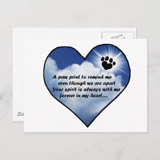 PW Print Memorial Gedicht Postkarte (Vorne/Hinten)