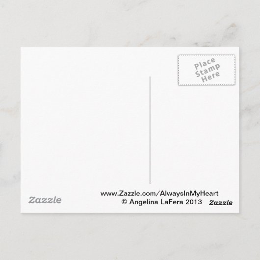 PW Print Memorial Gedicht Postkarte (Rückseite)