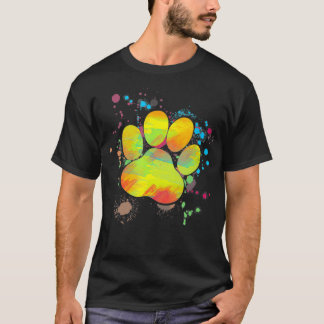 PW Print Paint Art Graphic Animal Dog Paw T-Shirt