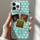 PW Print Pet Foto Collage Aquamarin Monogram Case-Mate iPhone Hülle