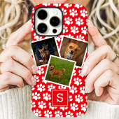 PW Print Pet Foto Collage Red Monogram Case-Mate iPhone Hülle