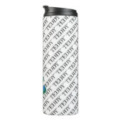 PW Print Pet NAME Muster farbenfroh Moderne Fun Thermosbecher (Nach rechts gedreht)