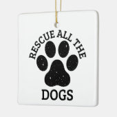 PW Print RESCUE ALL THE HUNGS Hund Liebhaber Keramikornament (Links)