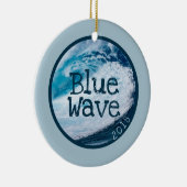 PWDP blaue Wellenverzierung Keramik Ornament (Rechts)