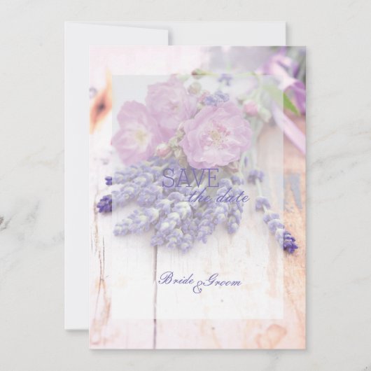 PWild Rose & Lavender Summer Blume Save the Date (Vorderseite)