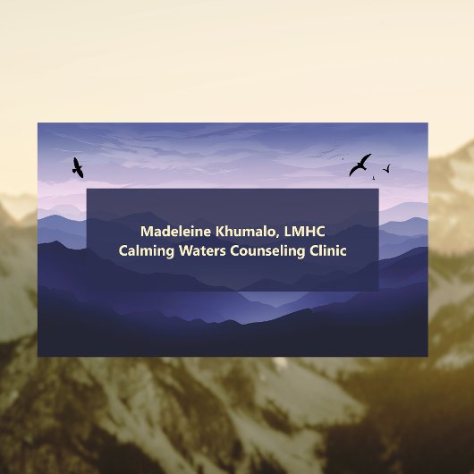 Pychotherapeut oder Counselor Psychologist Mountai Visitenkarte