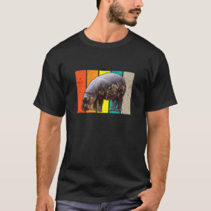 Pygmäen Hippopotamus Animal Retro Männer Frauen Ki T-Shirt