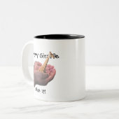 Pygmäengiraffen-Tasse Zweifarbige Tasse (Vorderseite Links)