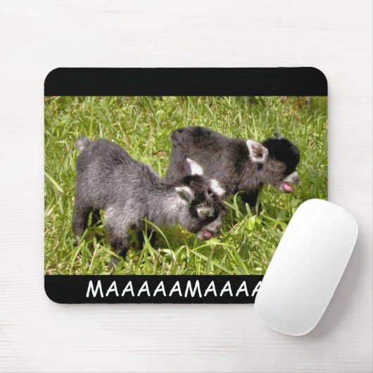 Pygmäenziegenkinder. MAAAAAMAAAAA! Mausunterlage Mousepad (Mit Mouse)