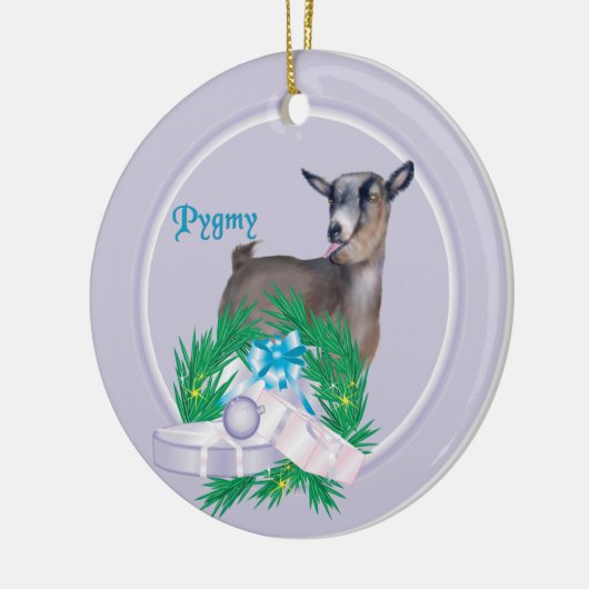Pygmy Goat Wreath Keramik Ornament (Links)