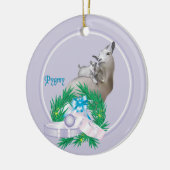 Pygmy Goat Wreath Keramikornament (Links)