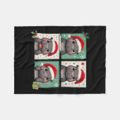 Pygmy Hippo Meme Santa Claus Hat Fotobooth Funny Fleecedecke (Vorderseite (Horizontal))