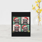 Pygmy Hippo Meme Santa Claus Hat Fotobooth Funny Karte (Gelbe Blume)