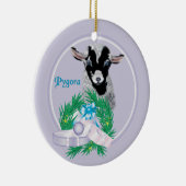 Pygora Goat Wreath Keramik Ornament (Rechts)