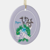 Pygora Goat Wreath Keramikornament (Rechts)