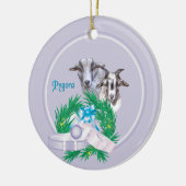 Pygora Goat Wreath Keramikornament (Links)