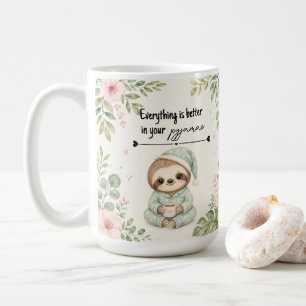 Pyjama-Faultier Alles-besser-Tasse Geschenk Kaffeetasse