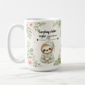 Pyjama-Faultier Alles-besser-Tasse Geschenk Kaffeetasse (Links)