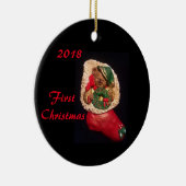 PYJAMA-JUNGEN-STRUMPF-BÄRN-ERSTE KERAMIK ORNAMENT (Rechts)