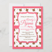 Pyjama-Party Einladungen (Vorderseite)