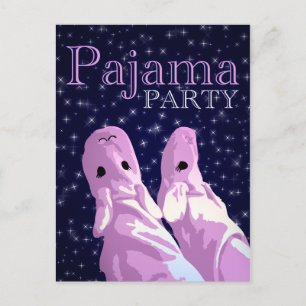 Pyjama-Party Einladungen: Nacht Einladungspostkarte
