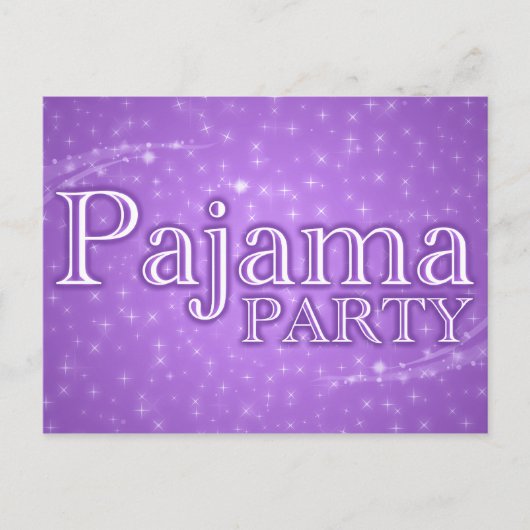 Pyjama-Party Einladungen: Starshine Einladungspostkarte (Vorderseite)
