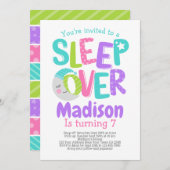 Pyjama-Party-Geburtstag Einladung (Vorne/Hinten)