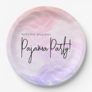 Pyjama-Party Pastell Rosa Lila Elegant  Pappteller