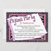 Pyjama-Party-Polka-Punkt-Rosa Einladung (Vorderseite)