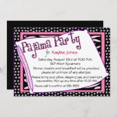 Pyjama-Party-Polka-Punkt-Rosa Einladung (Vorne/Hinten)