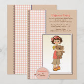 Pyjama-Party-Süsse-Einladung Einladung (Vorne/Hinten)
