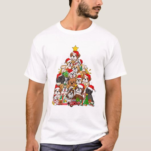 Pyjama-Shih-Tzu-Baum-Hund T-Shirt (Vorderseite)