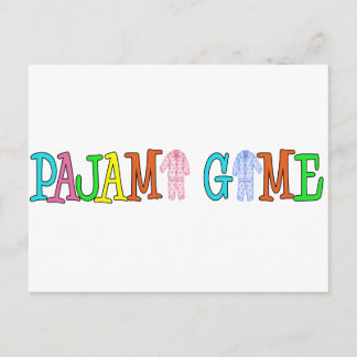 Pyjama-Spiel Postkarte