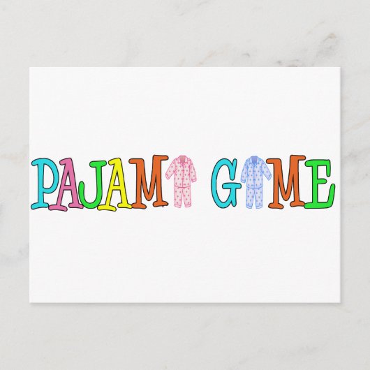 Pyjama-Spiel Postkarte (Vorderseite)