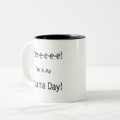 Pyjama-Tag! Zweifarbige Tasse (Vorderseite Links)