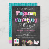 Pyjama-und Malerei-Tafel-Art-Einladung Einladung (Vorne/Hinten)