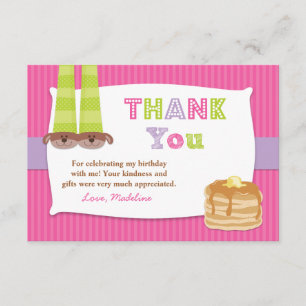 Pyjama-und Pfannkuchen-Geburtstags-Party danken Dankeskarte