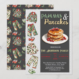Pyjama- und Pfannkuchen-Party-Einladung Einladung