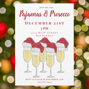 Pyjama- und Prosecco-Weihnachtsfeier für Mädchen Einladung