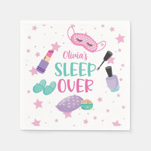 Pyjamaparty Übernachtungsparty rosa lila Tweens Serviette